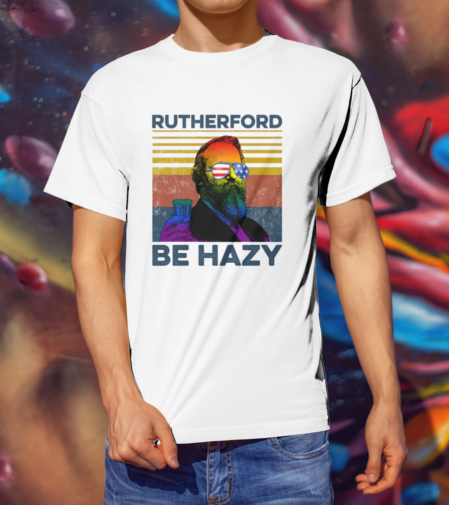Rutherford Be Hazy Patriotic Sunglasses With Drink T-Shirt