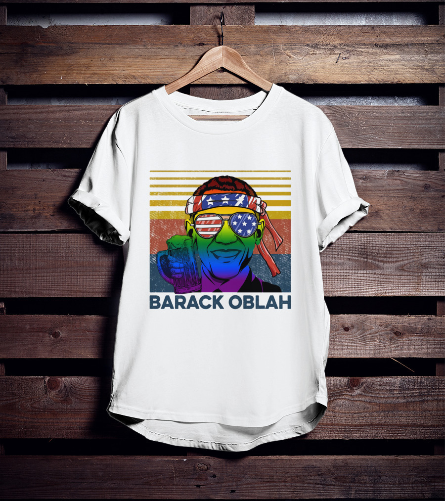 Barack Oblah Patriotic Headband Rainbow Sunglasses Beer Mug T-Shirt