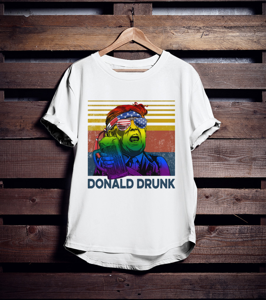 Donald Drunk Vintage Style Patriotic Beer Lover T-Shirt