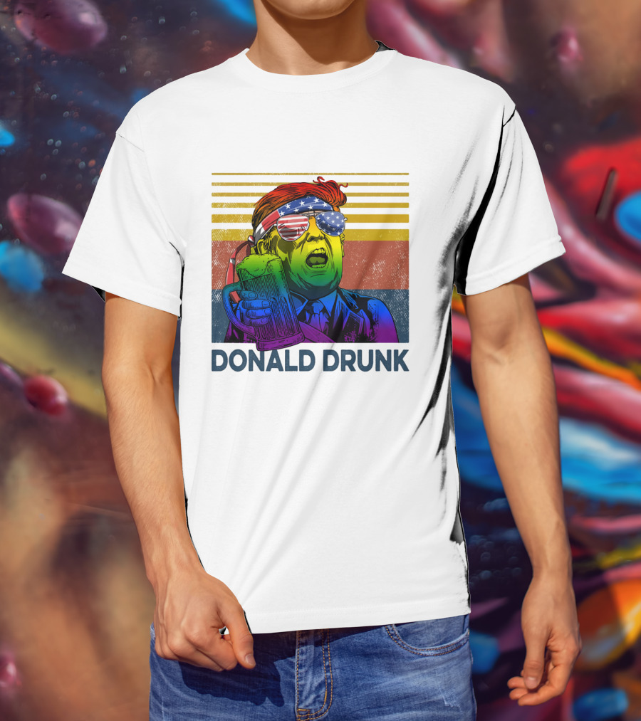 Donald Drunk Vintage Style Patriotic Beer Lover T-Shirt