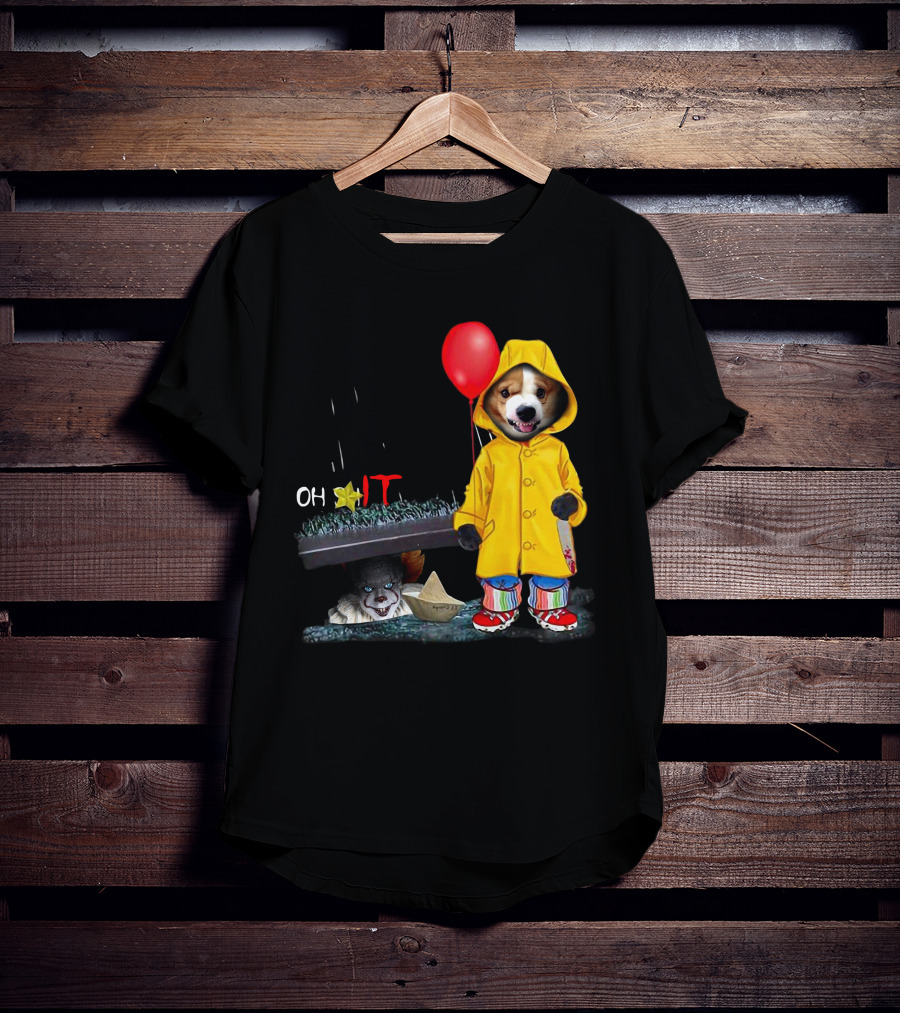 Oh Corgi IT Raincoat Balloon T-Shirt