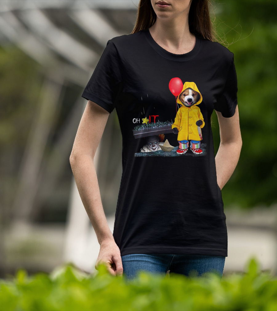Oh Corgi IT Raincoat Balloon T-Shirt