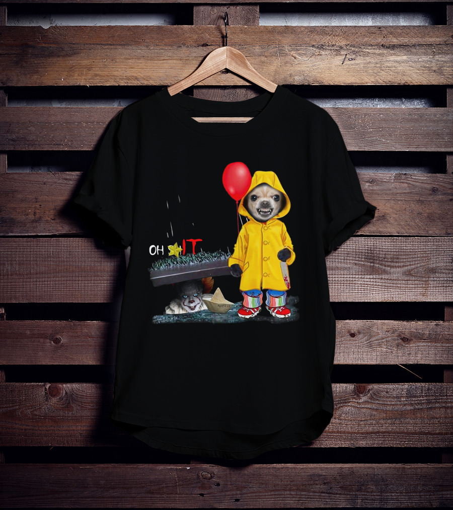 Oh ★IT ChihuahuaDs Raincoat Red Balloon Pennywise Sewers T-Shirt