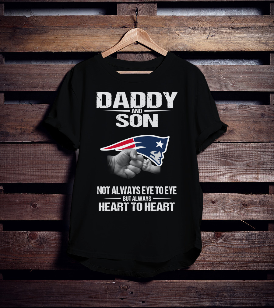 Daddy And Son New England Patriots Heart To Heart T-Shirt