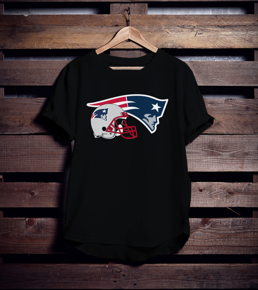 New England Patriots Helmet And Logo Patriots Football Team T-Shirt