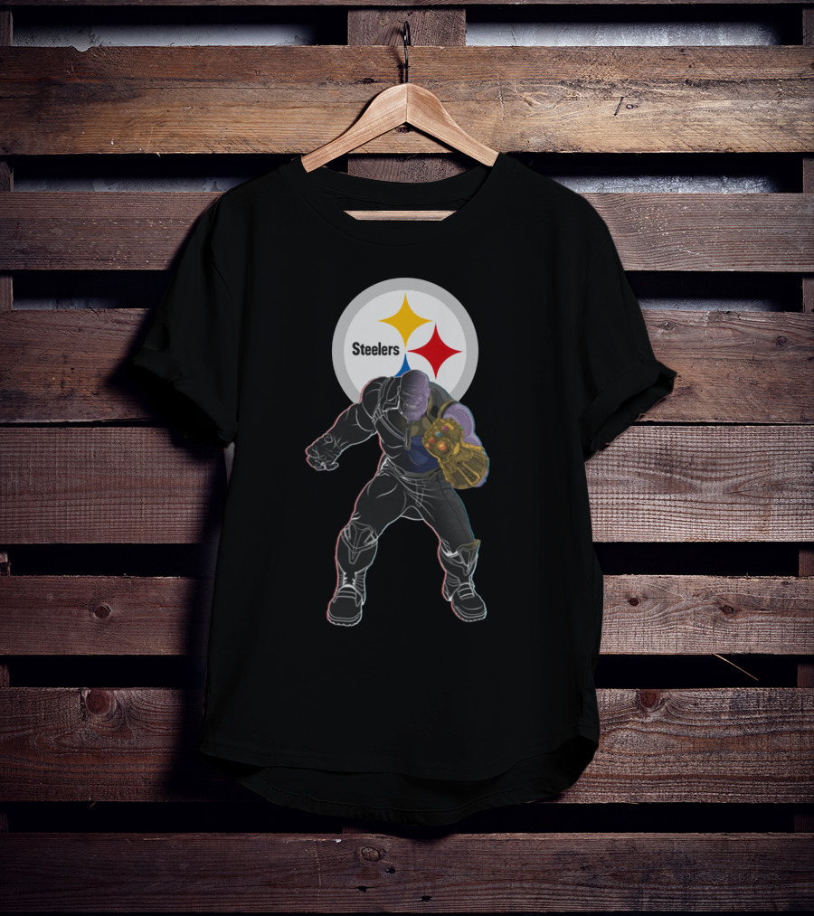 Steelers Nfl Team With Infinity Gauntlet Comic Crossover T-Shirt