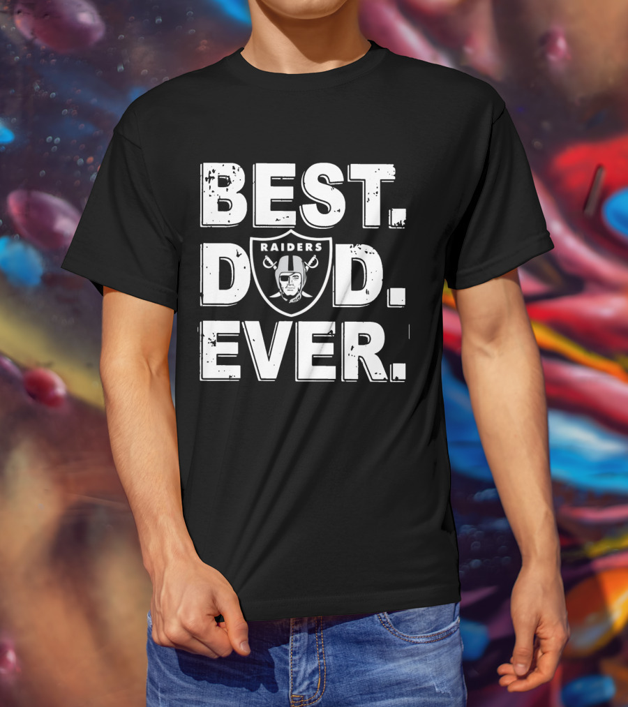 Best Dad Ever Raiders Football Fan Gift T-Shirt
