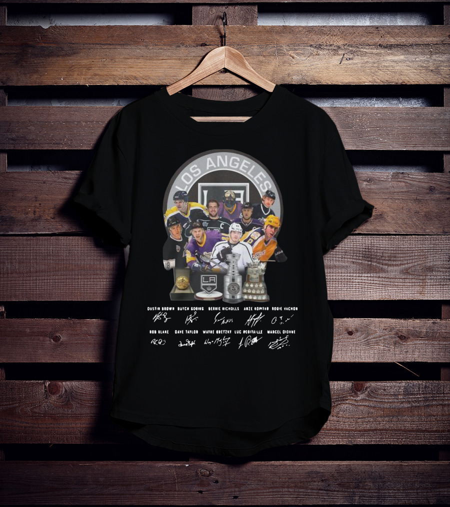 Los Angeles Kings Legends With Player Signatures And Iconic Hockey T-Shirt