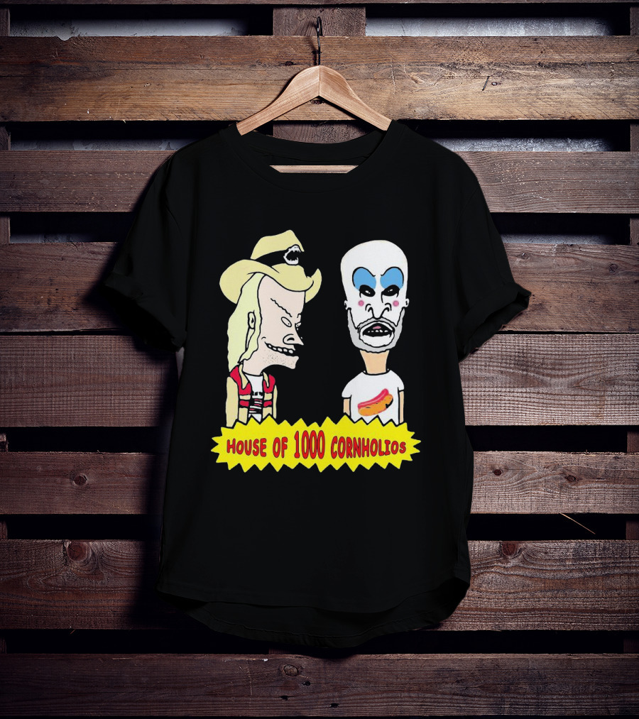 House Of 1000 Cornholios Beavis And Butt-Head Style Characters With Costumes T-Shirt