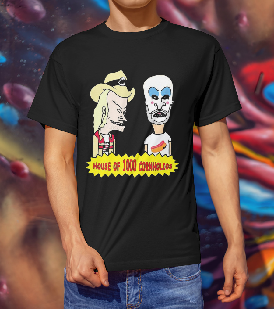 House Of 1000 Cornholios Beavis And Butt-Head Style Characters With Costumes T-Shirt