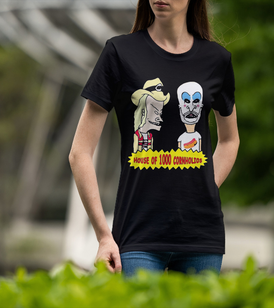 House Of 1000 Cornholios Beavis And Butt-Head Style Characters With Costumes T-Shirt
