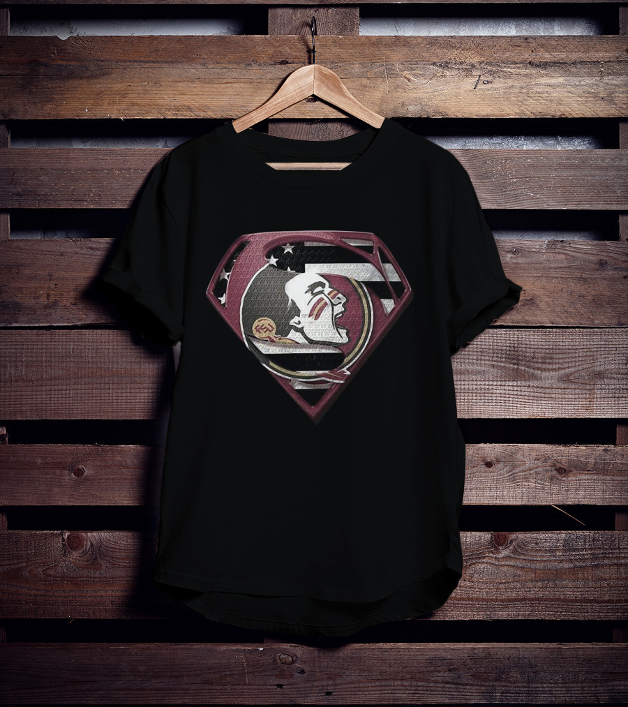 Florida State Seminoles Emblem With Superman Shield T-Shirt