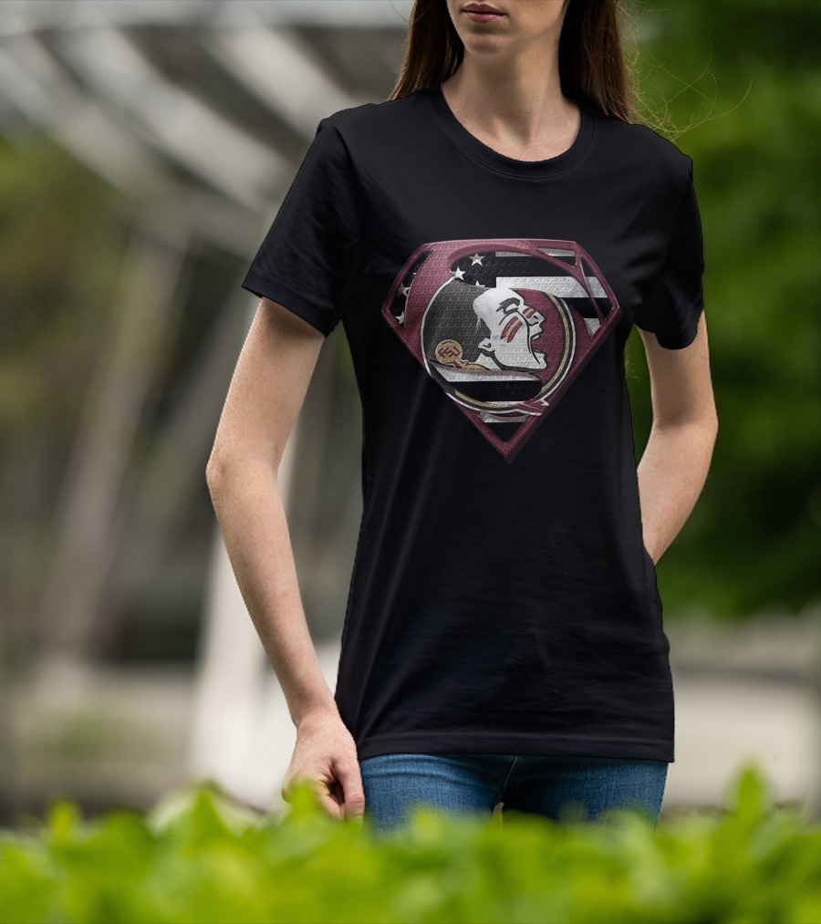 Florida State Seminoles Emblem With Superman Shield T-Shirt
