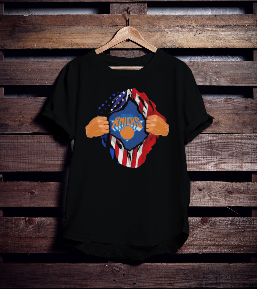 New York Knicks American Flag Inside Me Basketball T-Shirt