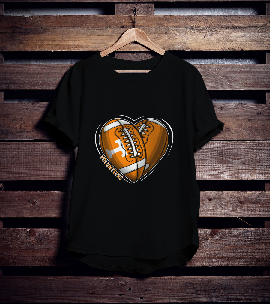Volunteers Heart-Shaped Football NCAA Tennessee T-Shirt