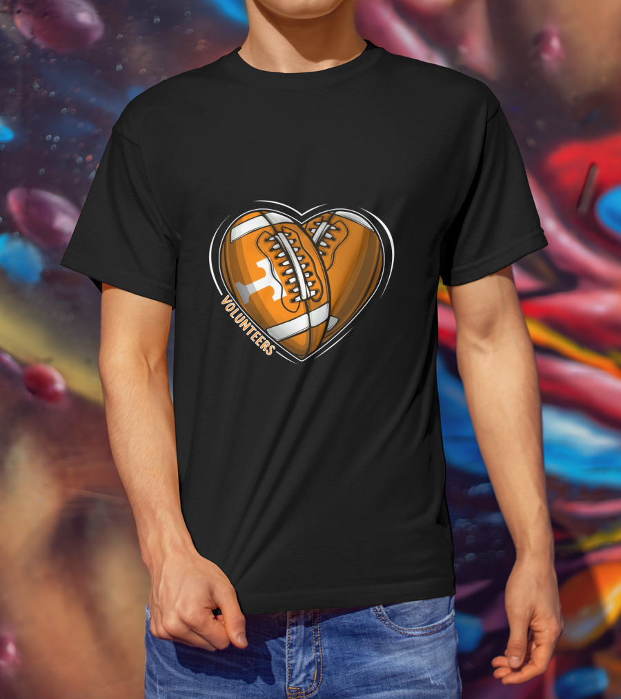 Volunteers Heart-Shaped Football NCAA Tennessee T-Shirt