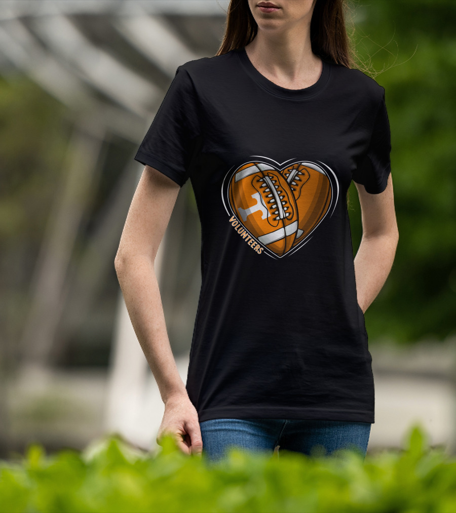 Volunteers Heart-Shaped Football NCAA Tennessee T-Shirt