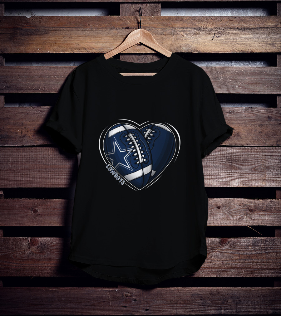 DH 90 Cowboys Heart Football NFL Dallas T-Shirt