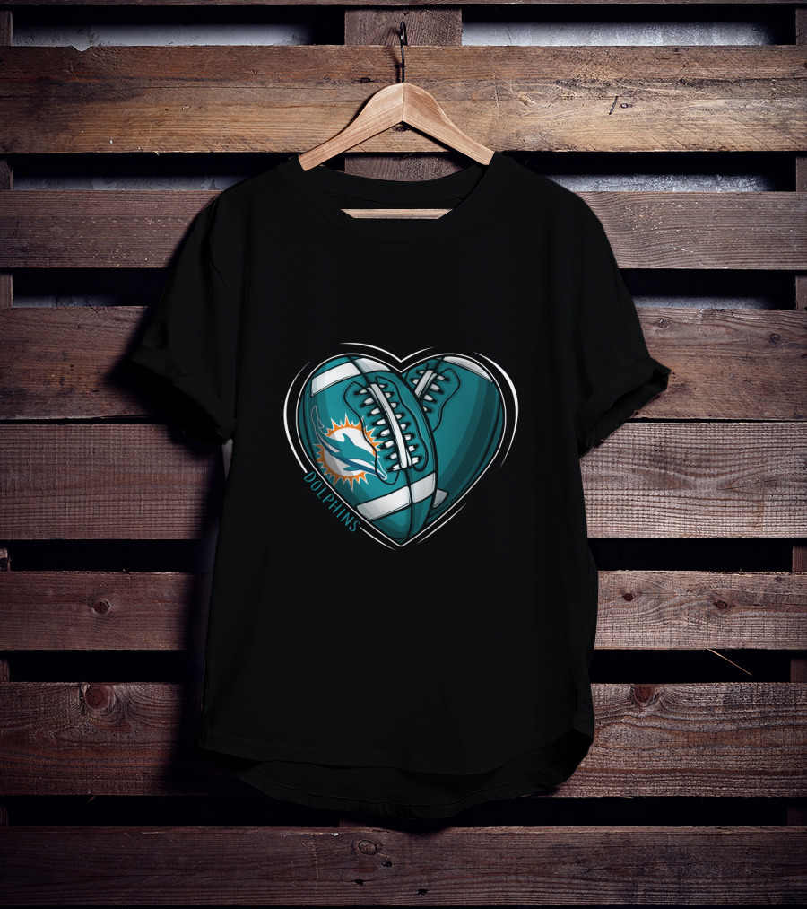 Miami Dolphins Heart Logo DH 90 NFL T-Shirt
