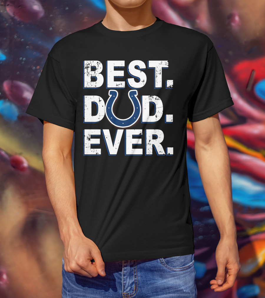 Best Dad Ever Colts Horseshoe T-Shirt