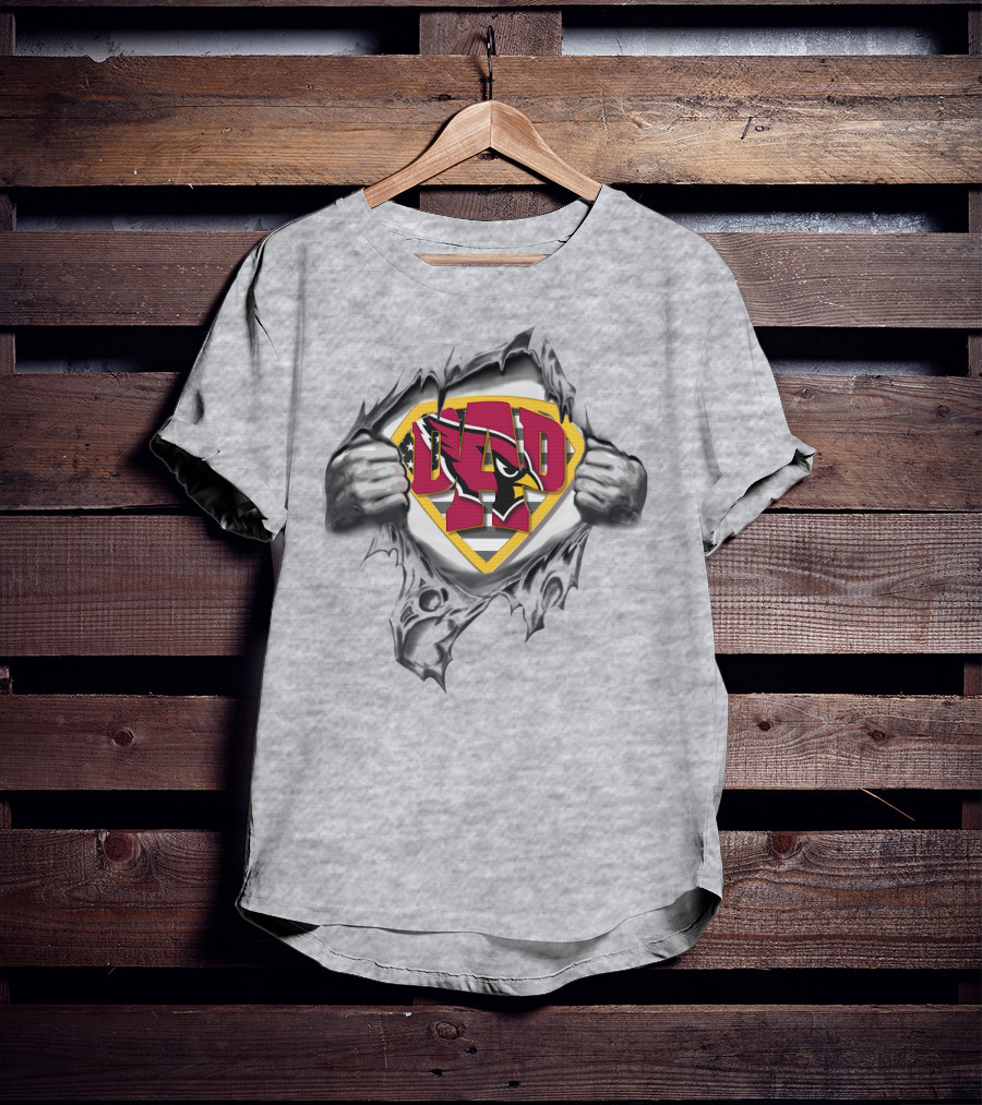 Superdad Dad Arizona Cardinals Logo Comic T-Shirt