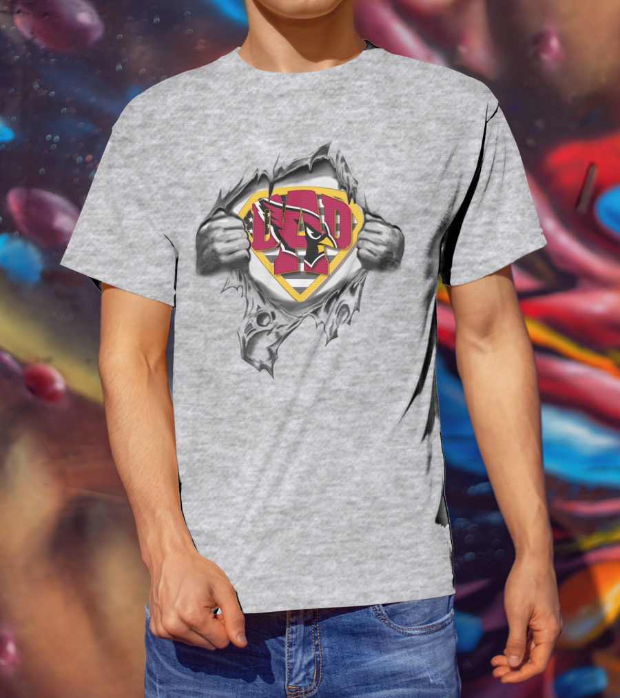 Superdad Dad Arizona Cardinals Logo Comic T-Shirt