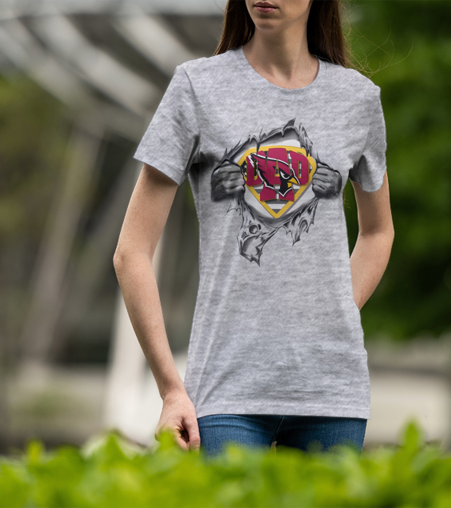 Superdad Dad Arizona Cardinals Logo Comic T-Shirt