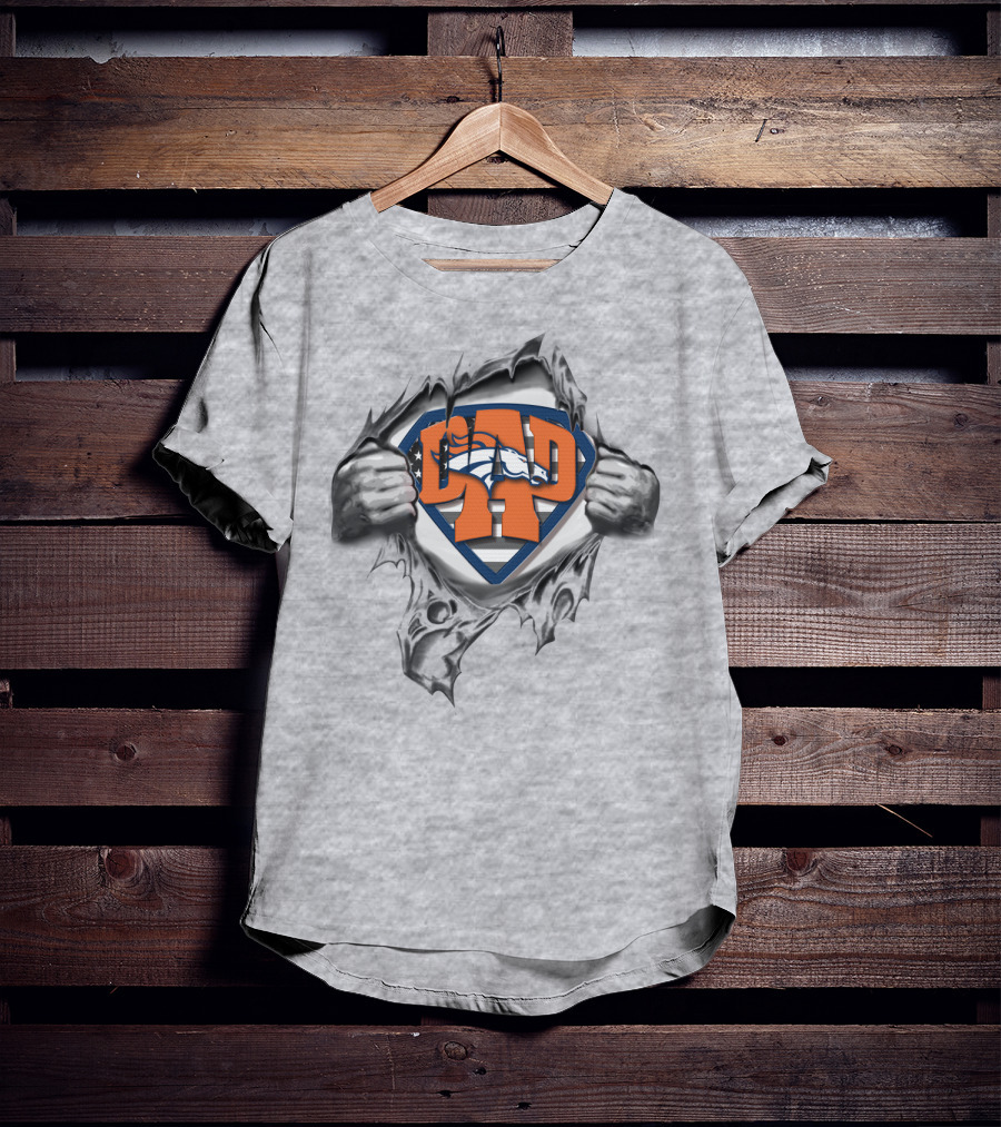 Denver Broncos Superdad Hero Fan Emblem T-Shirt