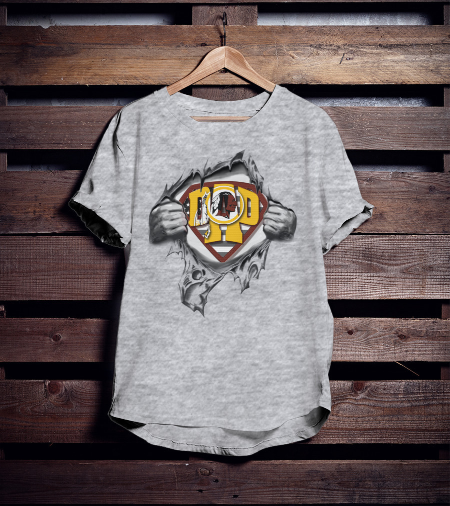 Superdad Washington Redskins Logo Tear Strip T-Shirt