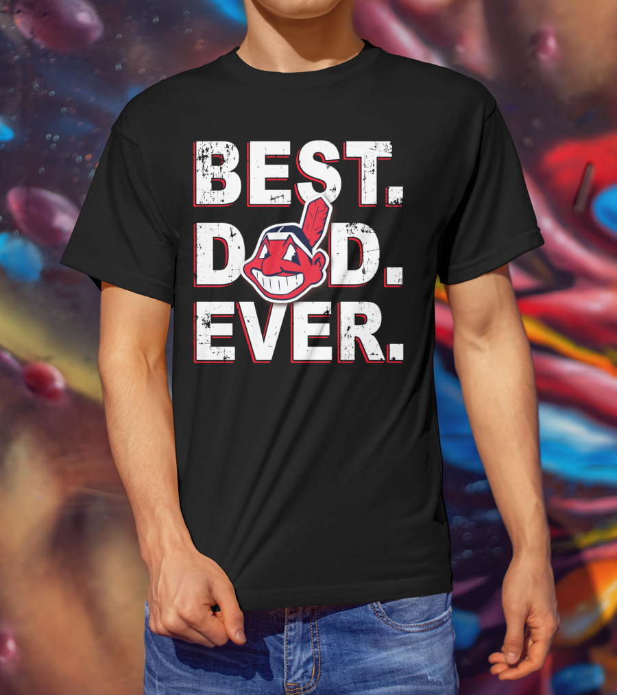 Best Dad Ever Indians Fan T-Shirt