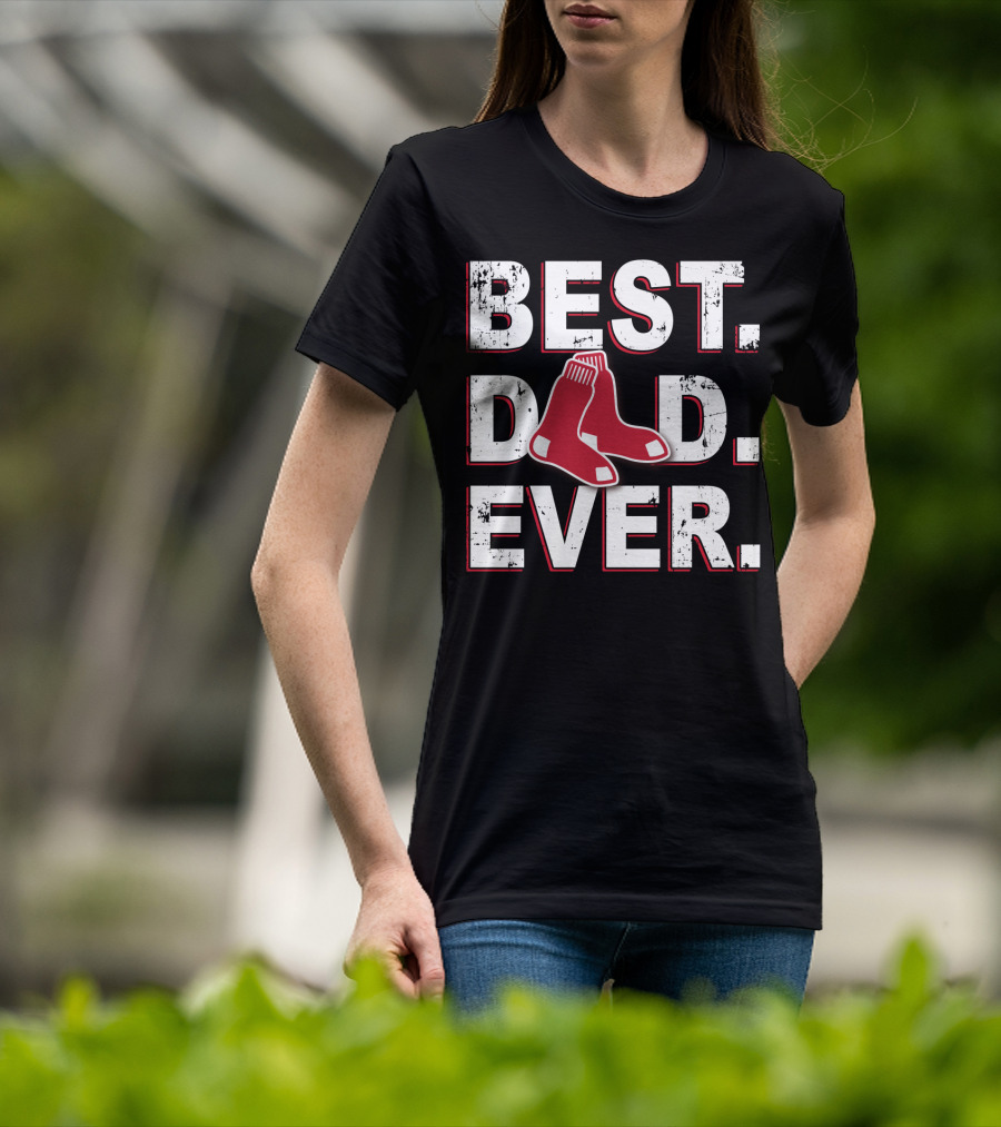 Best Dad Ever Red Sox Socks T-Shirt