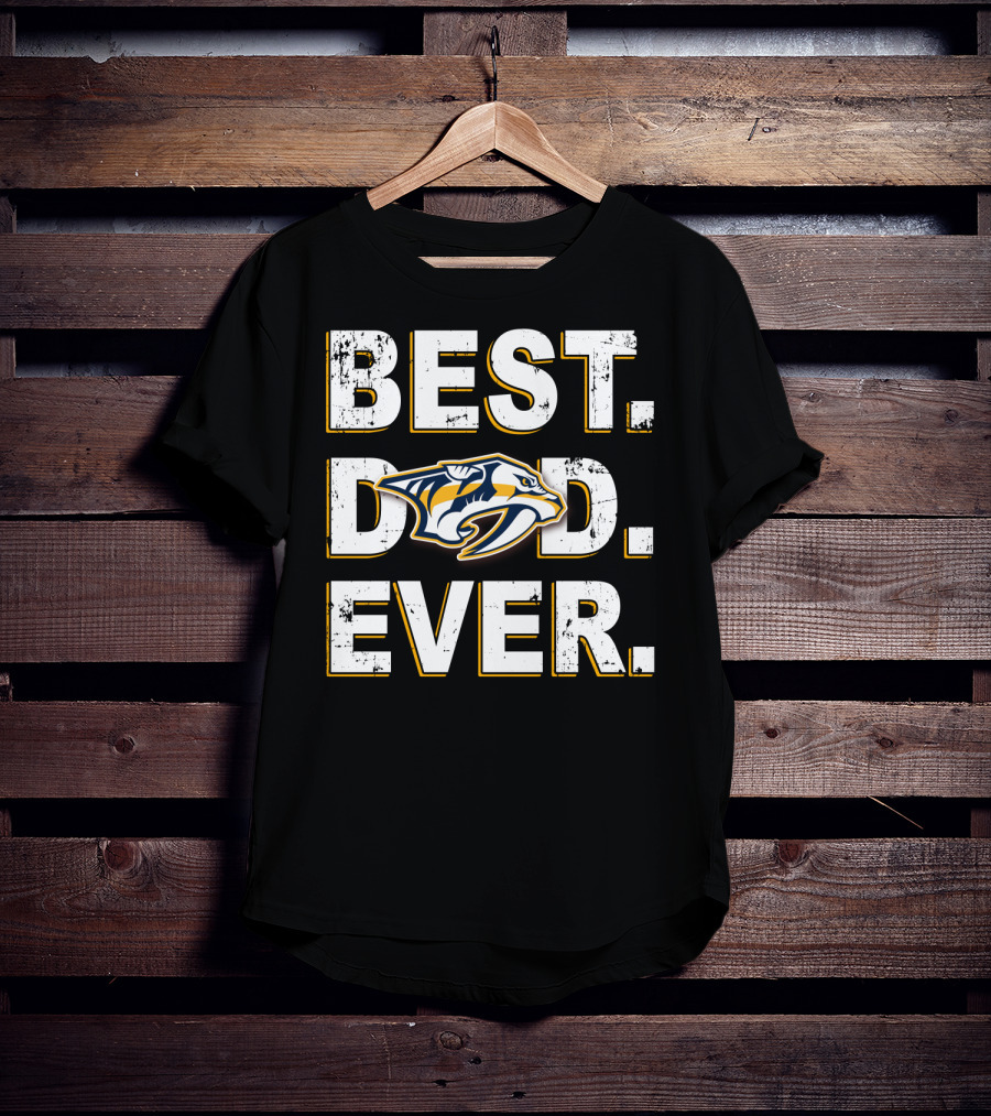 Best Dad Ever Nashville Predators Fan Gear T-Shirt