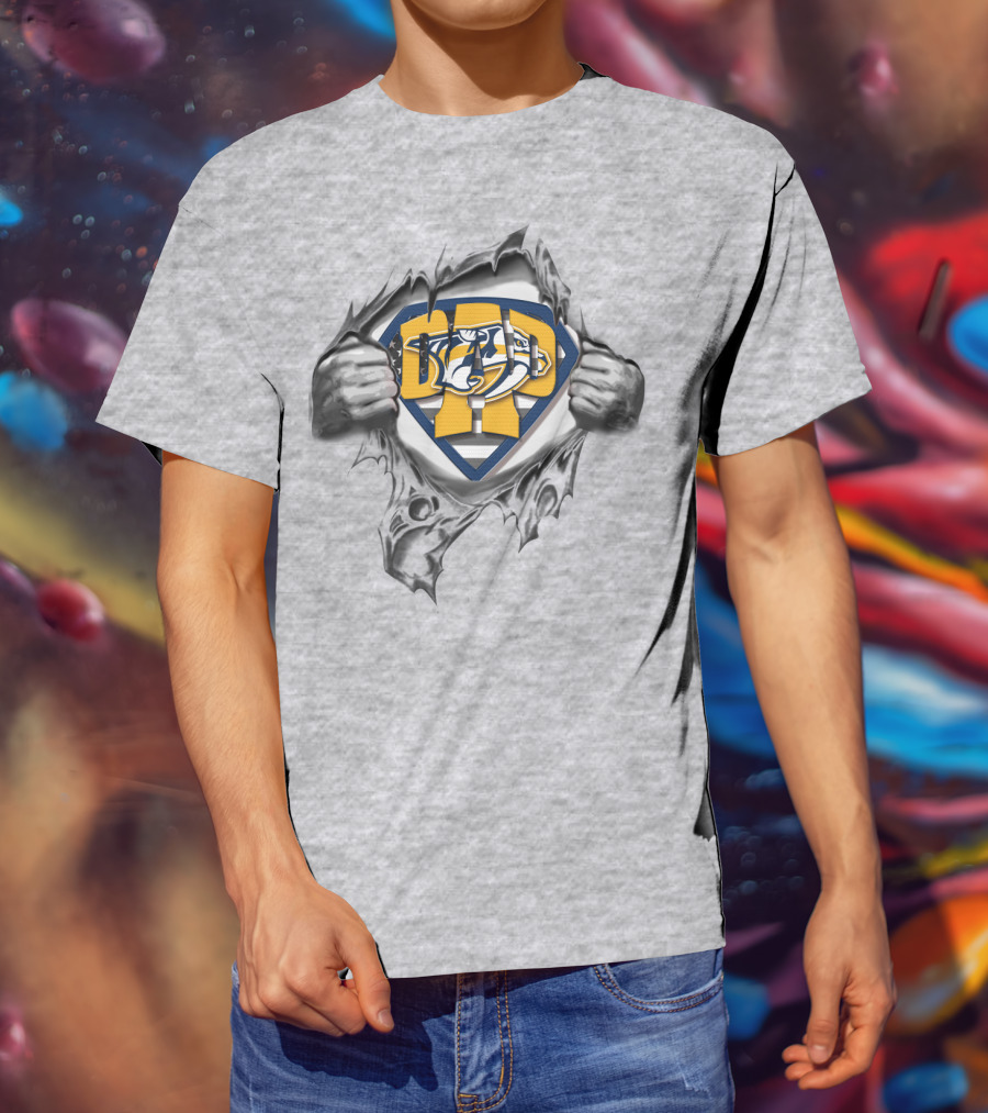 SUPERDAD Nashville Predators Logo Superman T-Shirt