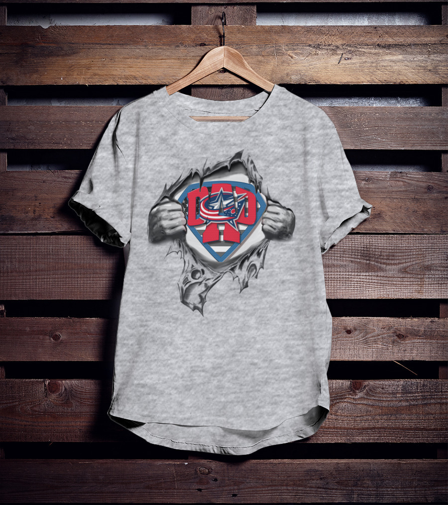 SUPERDAD Columbus Blue Jackets Logo Emblem T-Shirt