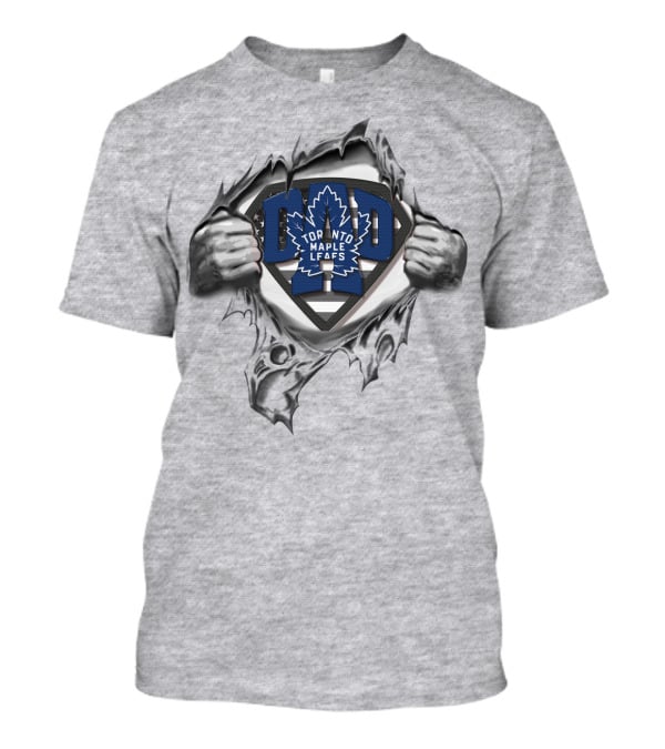 SUPERDAD Toronto Maple Leafs Dad Logo Emblem Tear Open Chest T-Shirt