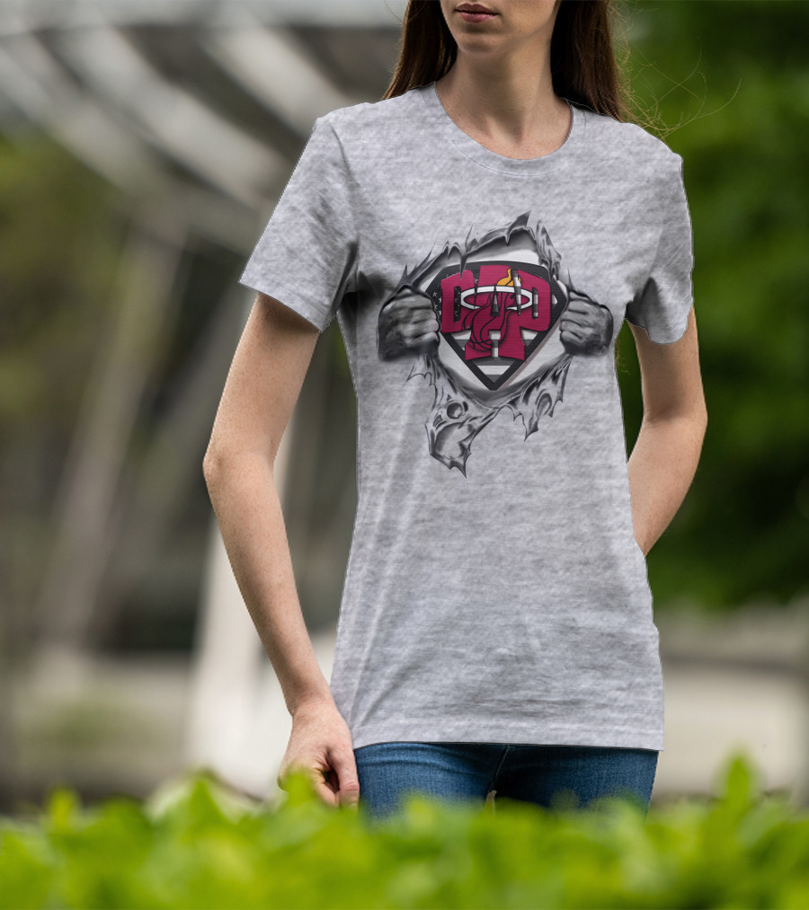 SUPERDAD Miami Heat Basketball Emblem Superman T-Shirt