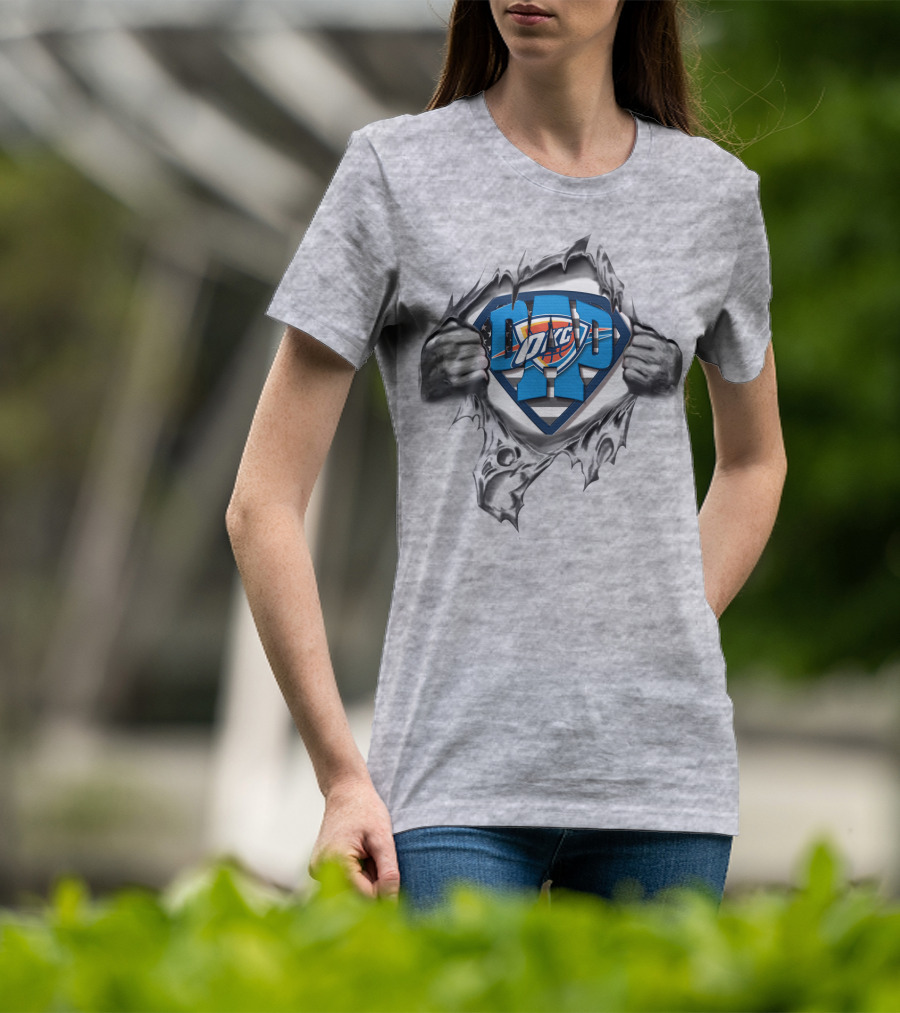 SUPERDAD OKC Thunder Logo Hero Burst T-Shirt