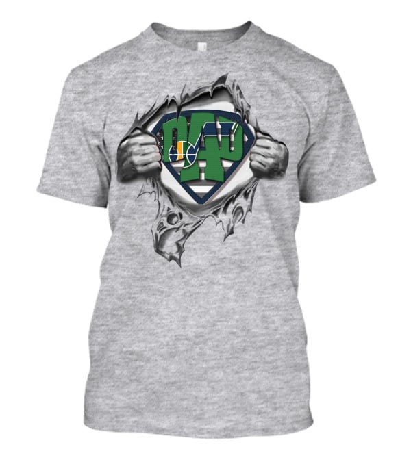 Super Dad Utah Jazz Basketball Hero Logo Fan T-Shirt