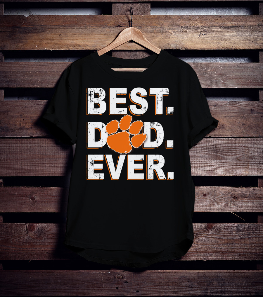 Best Dad Ever Clemson Tigers Paw T-Shirt