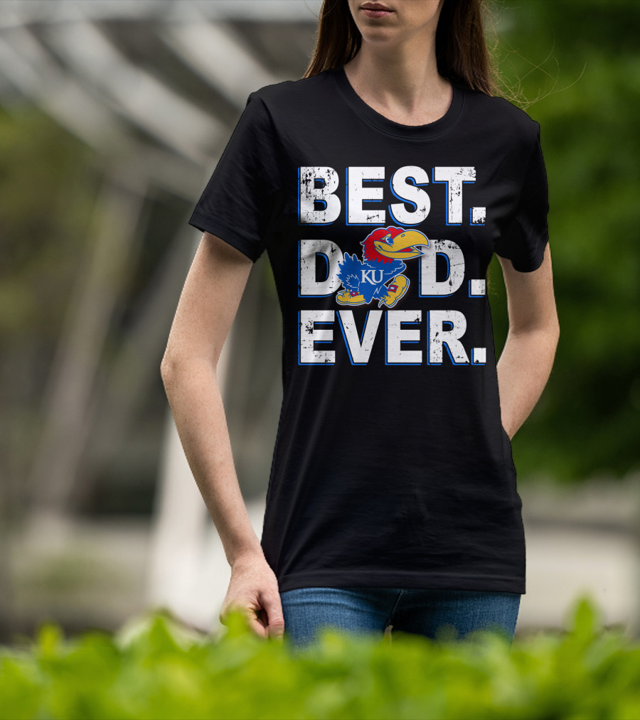 Best Dad Ever Ku Kansas Jayhawks T-Shirt