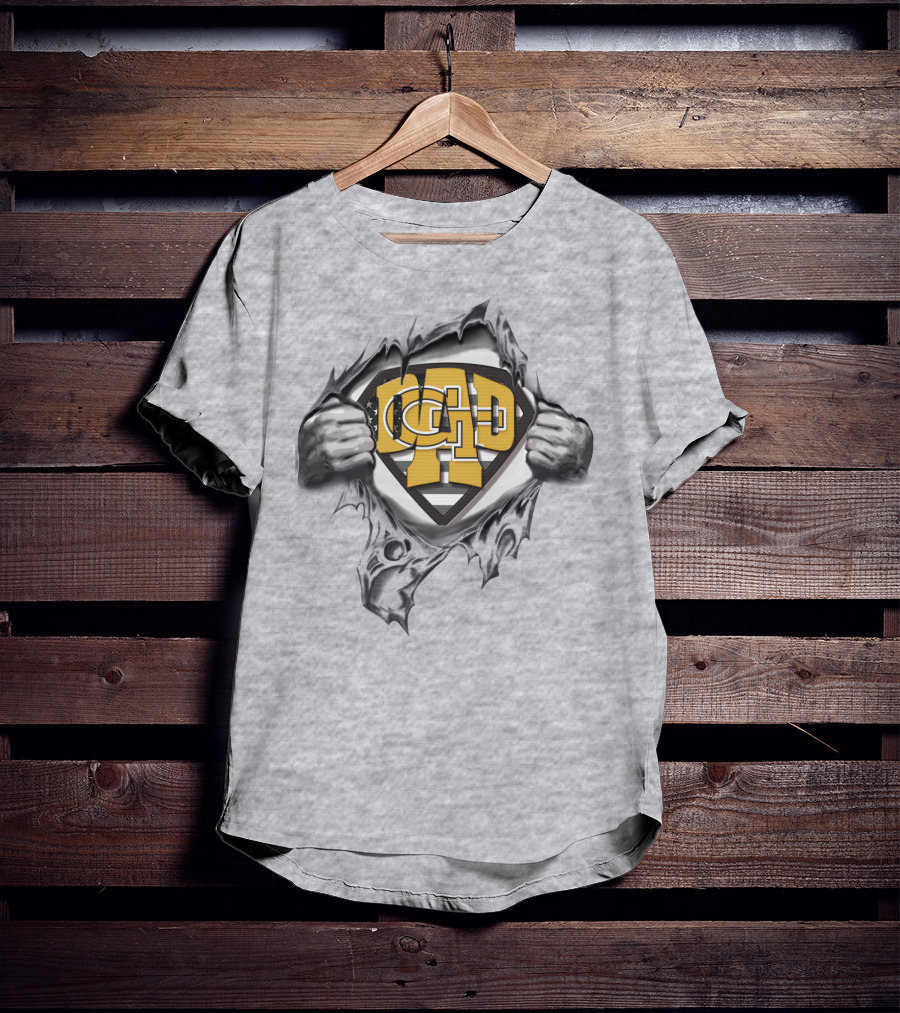 Georgia Tech Yellow Jackets Superdad Logo Superman T-Shirt