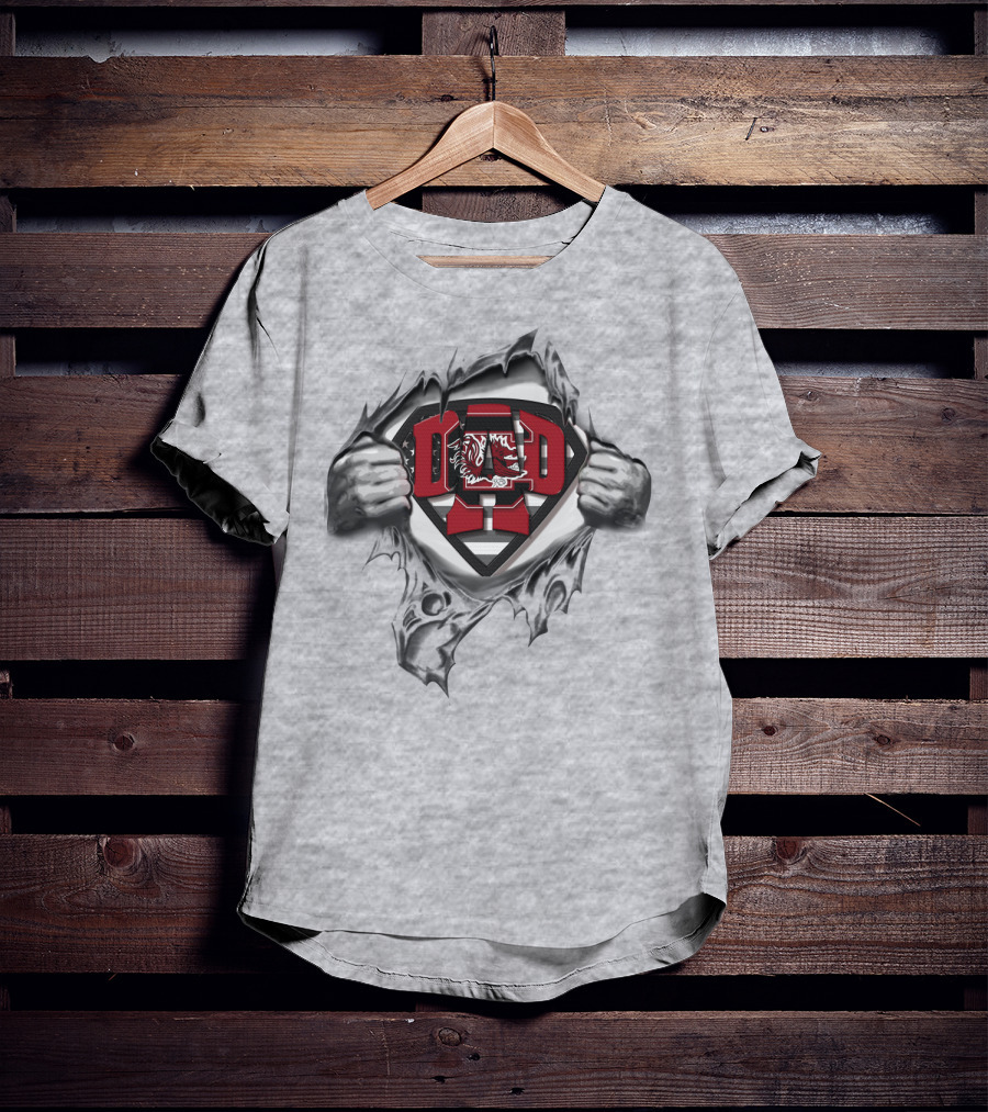 Superdad South Carolina Gamecocks Dad Emblem Pulling Open T-Shirt
