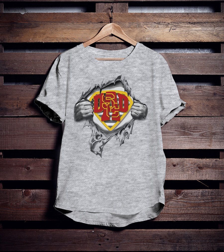 Superdad Usc Trojans Ripped Image T-Shirt