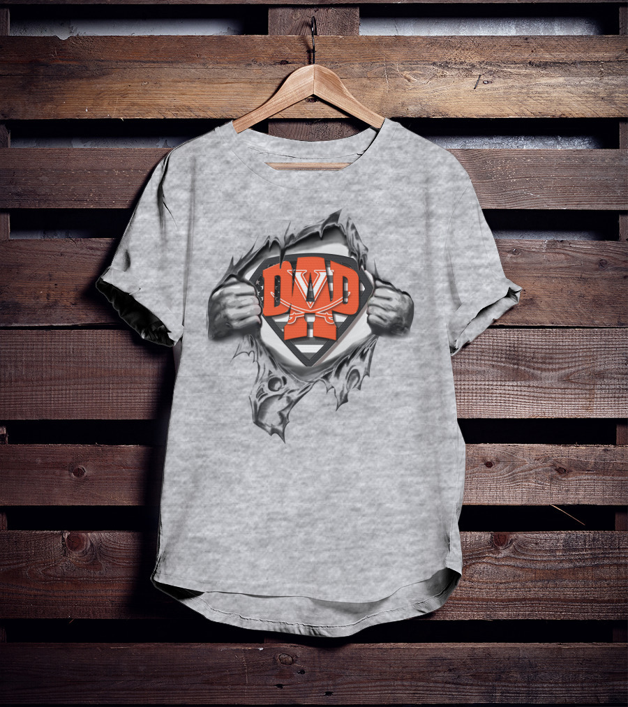Superdad Uva Cavaliers Logo Torn Chest T-Shirt