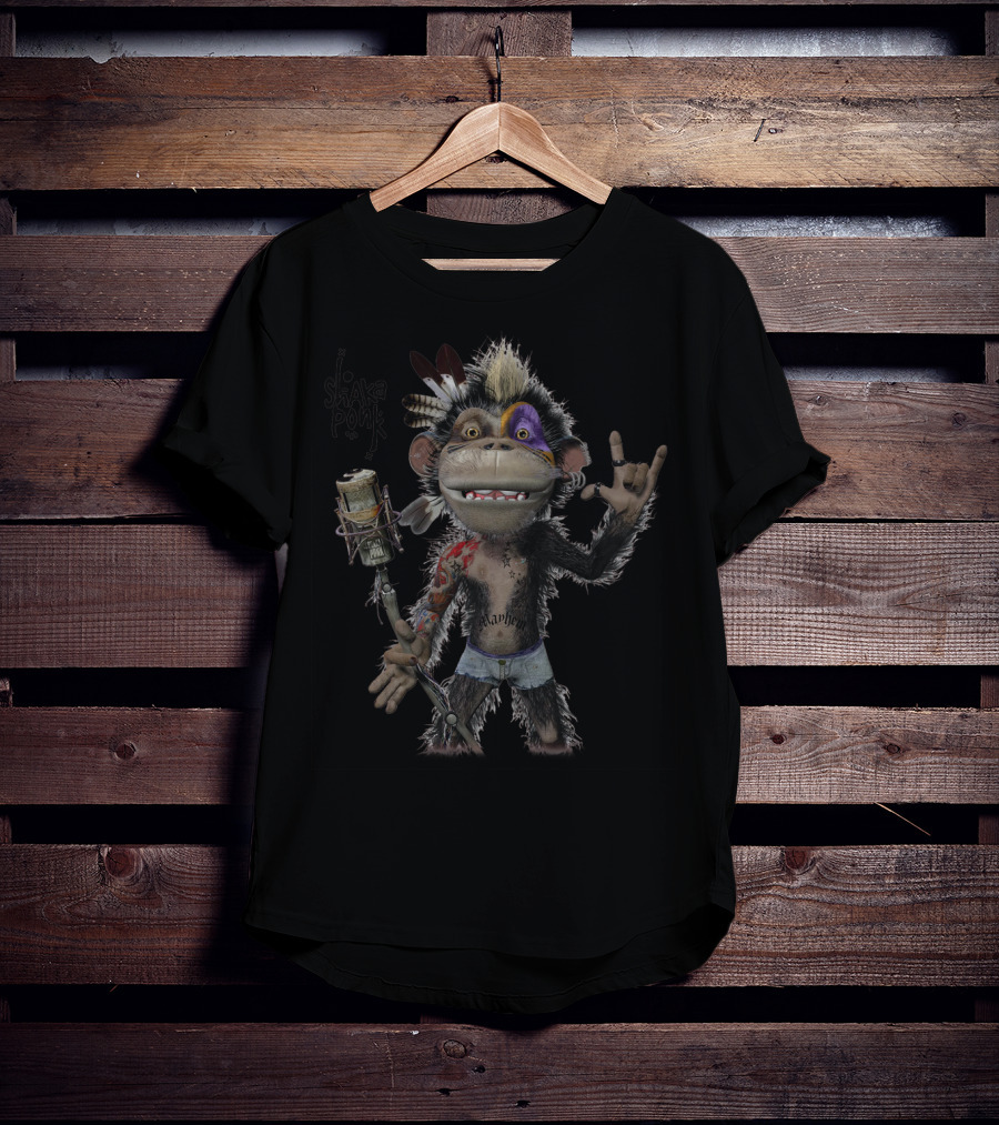 Shaka Ponk Monkey With Microphone And Tattoos T-Shirt