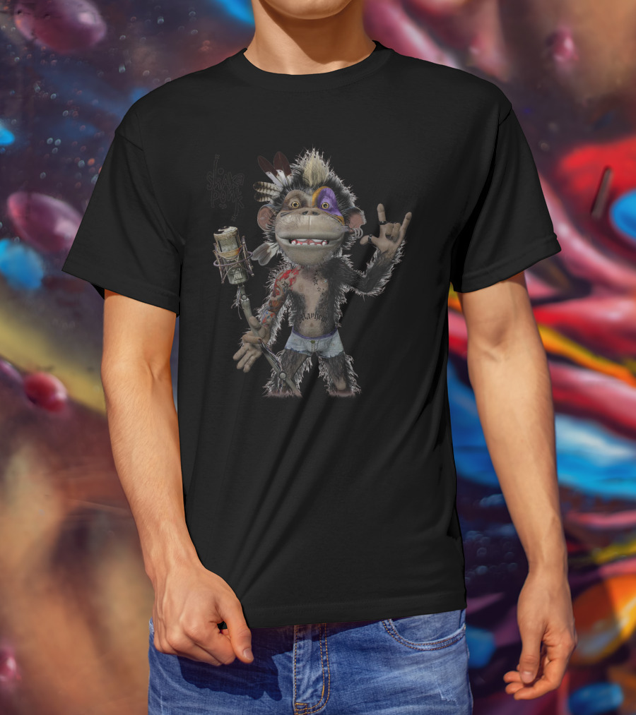 Shaka Ponk Monkey With Microphone And Tattoos T-Shirt