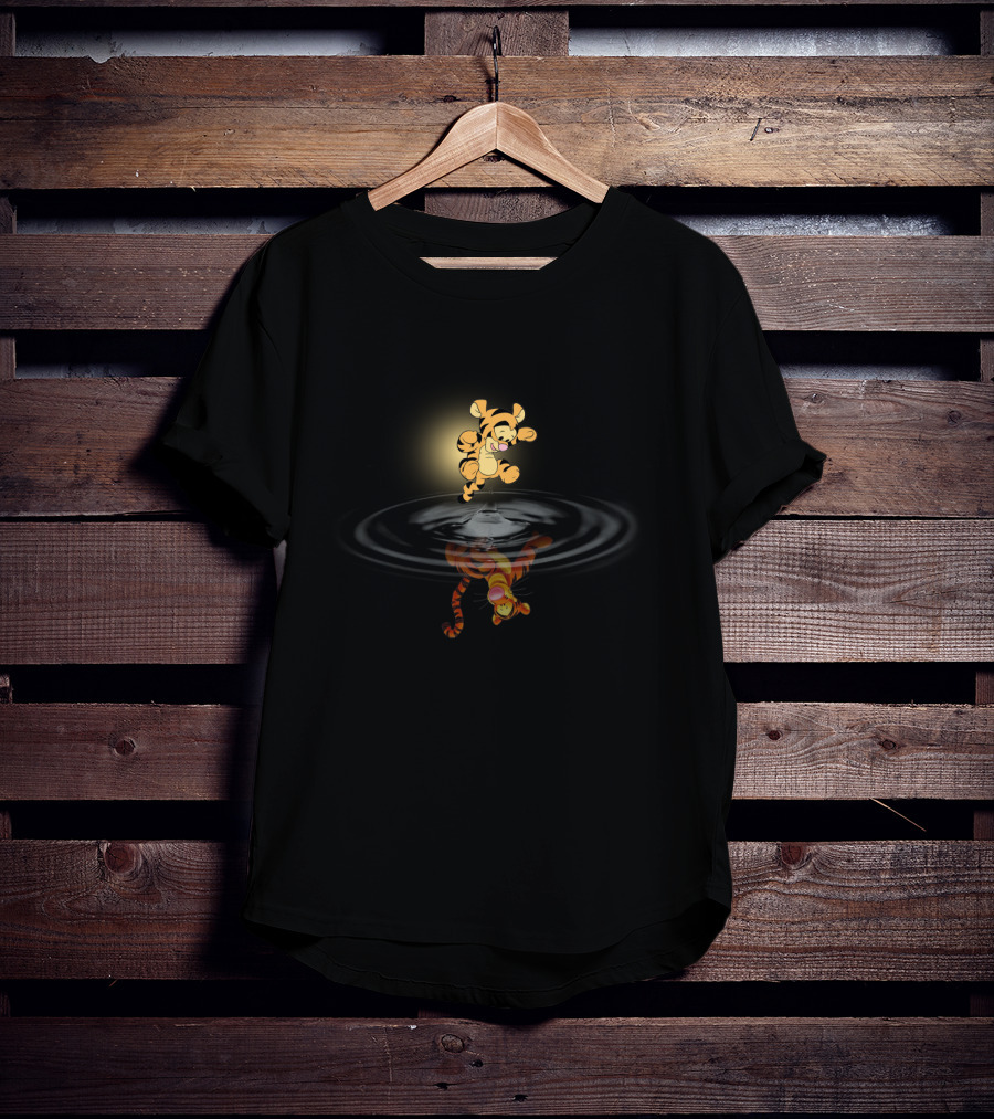 Winnie The Pooh Tigger Reflection In Water Pool T-Shirt