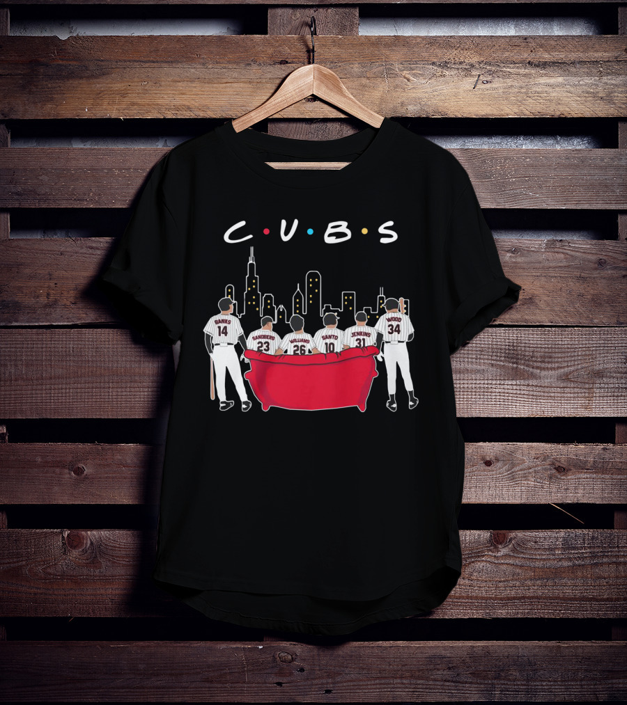 Cubs Friends Chicago Skyline Banks Sandberg Williams Santo Jenkins Wood T-Shirt