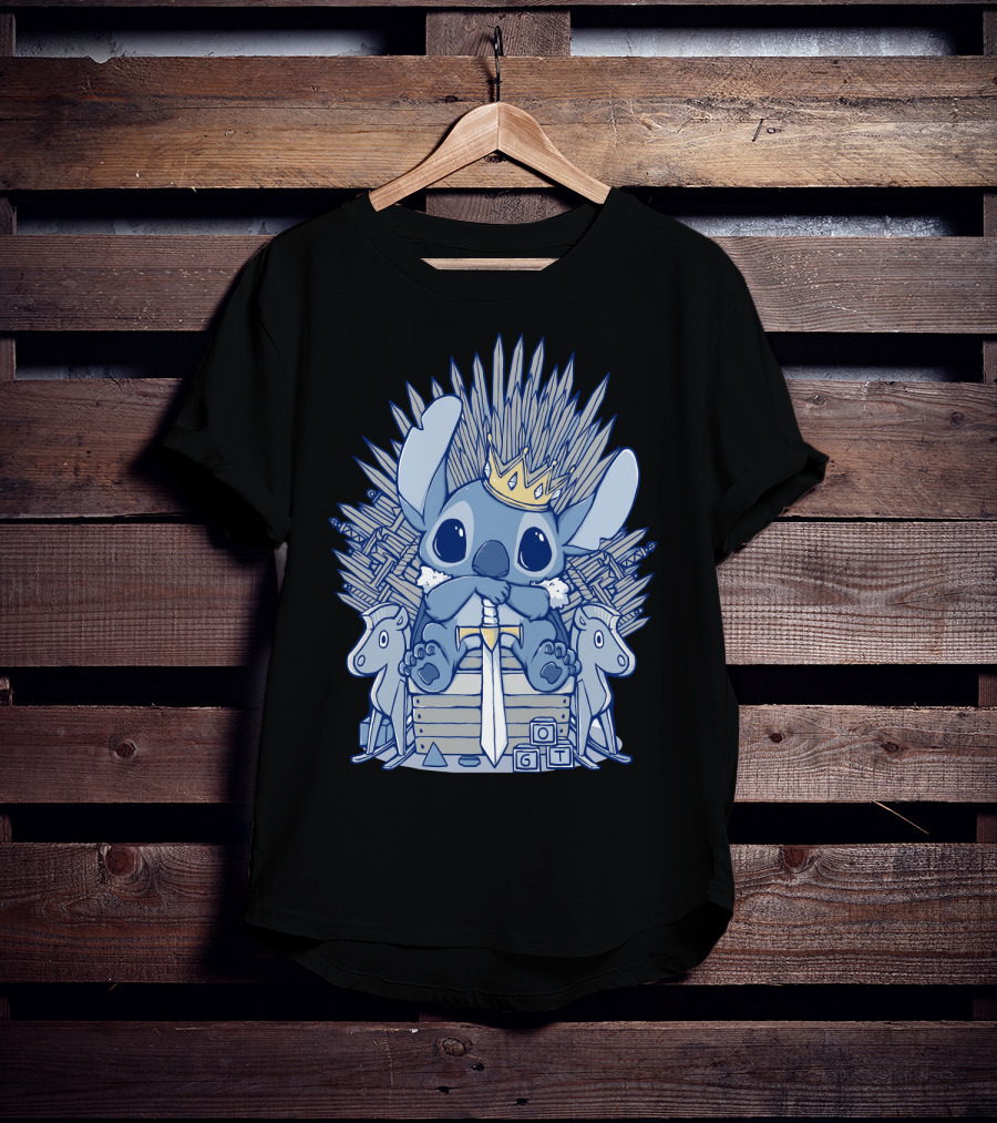 Stitch Iron Throne Crown Sword Game Of Thrones Style T-Shirt