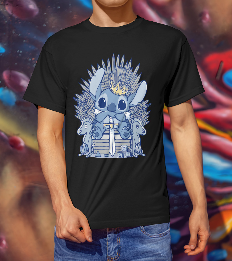 Stitch Iron Throne Crown Sword Game Of Thrones Style T-Shirt